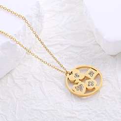 Amie Lunbi Geometric Hollow Diamond Pendant Necklace for Women and Girls&nbsp;QV5889-2