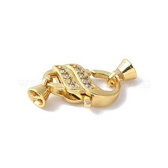 Brass Micro Pave Cubic Zirconia Lobster Claw Clasps&nbsp;KK-F893-09G