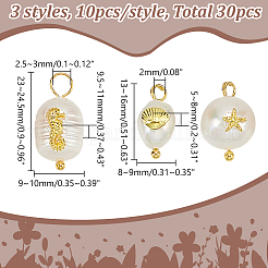 30Pcs 3 Styles Natural Pearl Pendants&nbsp;FIND-AR0005-32