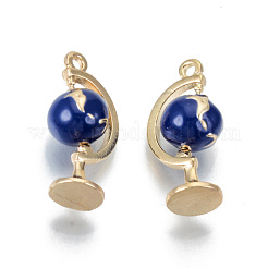 Light Gold Plated Alloy Enamel Pendants&nbsp;X-ENAM-T011-47KC-RS