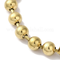 IP Plating(IP) 304 Stainless Steel Beads Ball Chain Bracelets for Women&nbsp;BJEW-B092-02A-G