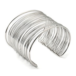 Non-Tarnish 304 Stainless Steel Multi Line Cuff Bangles&nbsp;LS-BJEW-E079-01P