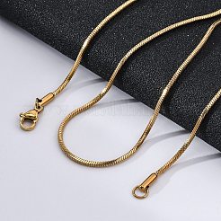 304 Stainless Steel Square Snake Chain Necklaces&nbsp;STAS-G244-83B-G