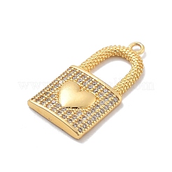 Brass Micro Pave Cubic Zirconia Pendants&nbsp;KK-M305-18G