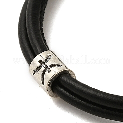 PU Leather Round Cord Multi-strand Bracelets&nbsp;SJEW-K002-07F