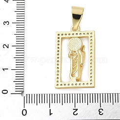 Brass Micro Pave Cubic Zirconia Pendants&nbsp;KK-P293-26A-G