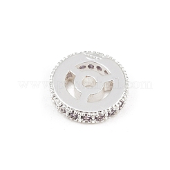 Rack Plating Brass Clear Cubic Zirconia Spacer Beads&nbsp;KK-L236-07S