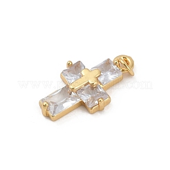 Rack Plating Brass Cubic Zirconia Pendants&nbsp;KK-G451-23G