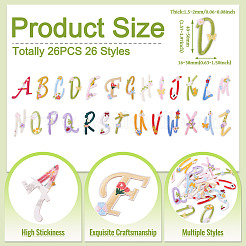 26Pcs Letter A~Z with Flower Polyester Computerized Embroidery Cloth Iron on/Sew on Patches&nbsp;DIY-TAC0015-42