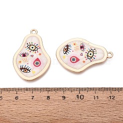 Printed Alloy Enamel Pendants&nbsp;ENAM-N071-07G-03