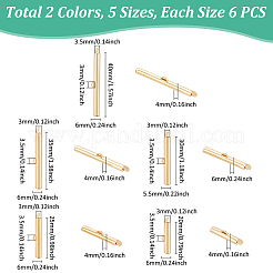 60Pcs 10 Style 304 Stainless Steel Slide On End Clasp Tubes&nbsp;STAS-UN0035-27