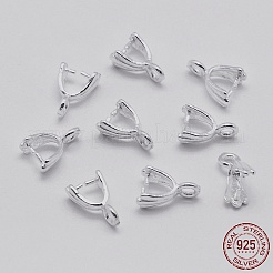 Anti-Tarnish Rhodium Plated 925 Sterling Silver Pendant Bails&nbsp;STER-E050-12P