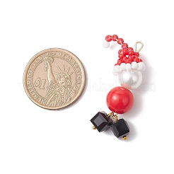 Christmas Theme Glass Pearl Pendants&nbsp;PALLOY-MZ00819-02