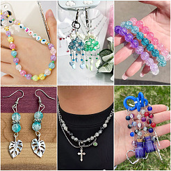 120Pcs 6 Colors Transparent Spray Painting Crackle Glass Beads&nbsp;GLAA-TADJ0001-21A-B