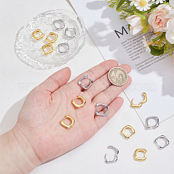 8Pcs 2 Colors Alloy Square Hoop Earrings&nbsp;EJEW-UN0003-31