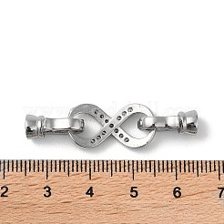 Rack Plating Brass Micro Pave Cubic Zirconia Fold Over Clasps&nbsp;KK-K377-12P