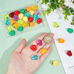 36Pcs 9 Colors Resin Imitation Vegetable Pendants&nbsp;RESI-SC0003-13