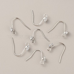 Brass Micro Pave Clear Cubic Zirconia Earring Hooks&nbsp;KK-WH0047-96P