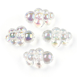 UV Plating Transparent Rainbow Iridescent Acrylic Beads&nbsp;PACR-T007-36