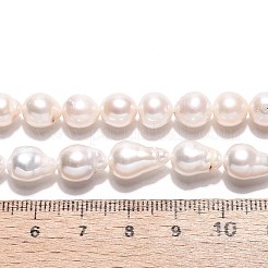 Baroque Natural Nucleated Pearl Keshi Pearl Beads Strands&nbsp;PEAR-S020-F12-01