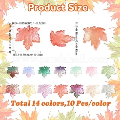 140Pcs 14 Colors Two Tone Transparency Glass Pendant&nbsp;GLAA-YW0005-77
