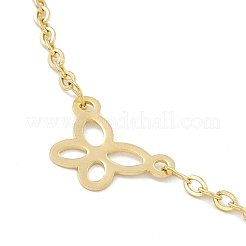 PVD Vacuum Plating 304 Stainless Steel Butterfly Link Anklet with Cable Chains for Women&nbsp;STAS-E001-16G