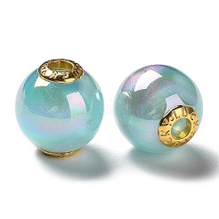 Rainbow Iridescent Plating Acrylic European Beads&nbsp;OACR-P019-03A-M
