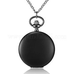 Flat Round Alloy Quartz Pocket Watches&nbsp;WACH-N039-04B-B