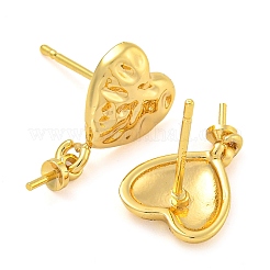 Rack Plating Brass Studs Earrings Finding&nbsp;KK-T072-06G