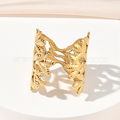 Adjustable 304 Stainless Steel Cuff Open Rings for Women&nbsp;LS-RJEW-Z122-03G-05