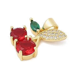 Brass Micro Pave Cubic Zirconia Pendants&nbsp;KK-A241-06G