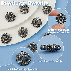 10Pcs Alloy Rhinestone Shank Buttons&nbsp;BUTT-FG0001-41D