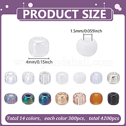 4200Pcs 14 Colors Glass Seed Beads&nbsp;SEED-WR0001-03