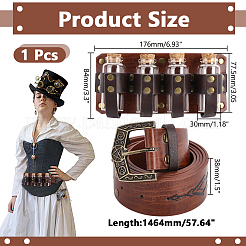 Rectangle PU Leather Medieval Waist Belt Bag with 4Pcs Glass Potion Bottles&nbsp;AJEW-WH0077-080A