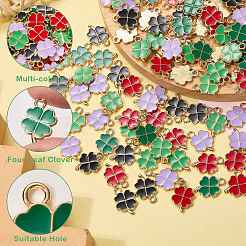 100Pcs 5 Colors Alloy Enamel Pendants&nbsp;ENAM-SZ0002-98