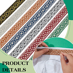 35 Yards 7 Colors Ethnic Style Embroidery Polyester Ribbons&nbsp;OCOR-ME0001-35