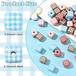 10Pcs Printed Opaque Acrylic Beads&nbsp;MACR-YW0004-19E