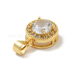 Brass Micro Pave Cubic Zirconia Pendants&nbsp;KK-B059-30G