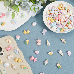 120Pcs 6 Styles Opaque Resin Decoden Cabochons&nbsp;RESI-SP0001-27