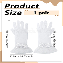 1 Pair Polyester Wedding Bride's Lace Gloves&nbsp;AJEW-LP0003-35B