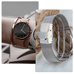 12Pcs 2 Styles Rectangle 201 Stainless Steel Watch Band Clasps&nbsp;STAS-DC0016-42