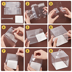 Foldable Transparent Plastic Single Cake Gift Packing Box&nbsp;CON-WH0084-42C