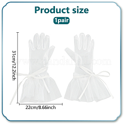 Satin Lace Bridal Short Gloves&nbsp;AJEW-WH0473-10