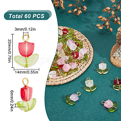 60Pcs Handmade Lampwork Pendants&nbsp;FIND-DC0004-83