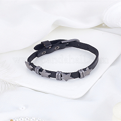 1Pc Retro Punk Hip-Hop Pentagram Leather Bracelet&nbsp;BJEW-LP0002-55