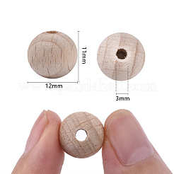 Natural Beech Wood Beads&nbsp;WOOD-T020-01A