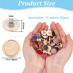 52Pcs 13 Colors Resin Shank Buttons&nbsp;FIND-OC0002-71