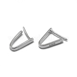 Anti-Tarnish Rhodium Plated 925 Sterling Silver Pendant Bails&nbsp;STER-L057-080A-P