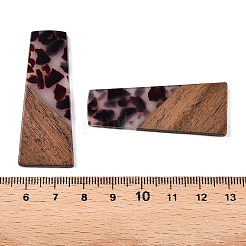 Opaque Resin & Walnut Wood Pendants&nbsp;RESI-T058-04B