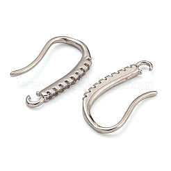 Rack Plating Brass Pave Cubic Zirconia Earring Hooks&nbsp;KK-O143-20P